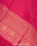 Reddish Pink Pure Crush Kora Silk Saree 