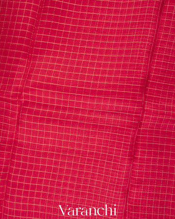 Reddish Pink Pure Crush Kora Silk Saree 
