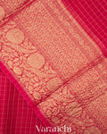 Reddish Pink Pure Crush Kora Silk Saree 