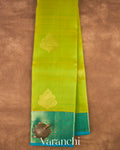 Olive Yellow Pure Kanchipuram Silk Handloom Saree