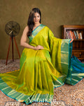 Olive Yellow Pure Kanchipuram Silk Handloom Saree