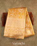 Golden Floral Heavy Brocade Pure Tissue Kanchipuram Silk Saree