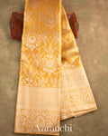 Golden Floral Heavy Brocade Pure Tissue Kanchipuram Silk Saree
