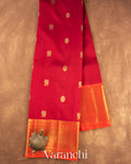 Vermilion Red Pure Kanchipuram Silk Saree