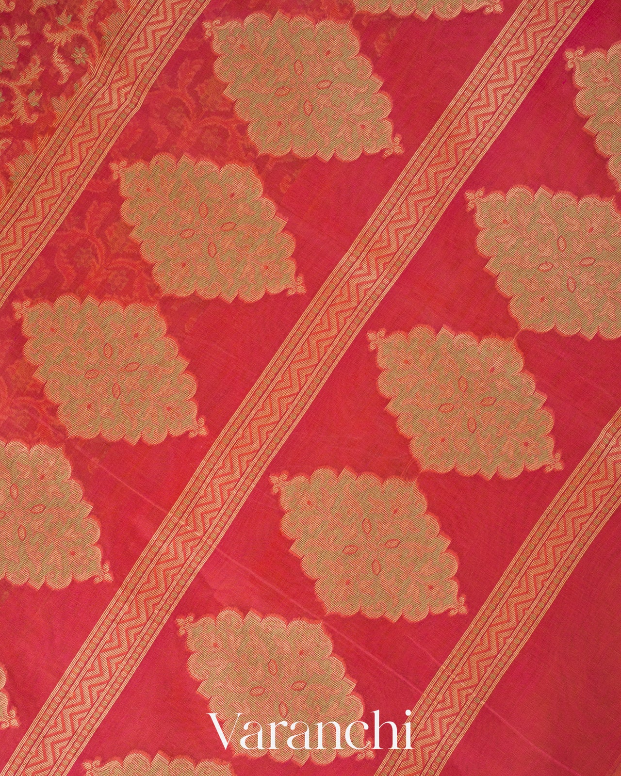 Coral Jamdani Pure Kora Silk Cotton Saree 