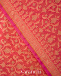 Coral Jamdani Pure Kora Silk Cotton Saree 