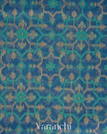 Muted Blue Jamdani Pure Kora Silk Cotton Saree 