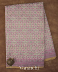 White and Pink Jamdani Pure Kora Silk Cotton Saree 