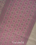 White and Pink Jamdani Pure Kora Silk Cotton Saree 