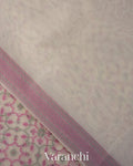 White and Pink Jamdani Pure Kora Silk Cotton Saree 
