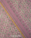 White and Pink Jamdani Pure Kora Silk Cotton Saree 
