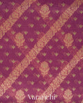Onion Pink Lehariya Jamdani Pure Kora Silk Cotton Saree 