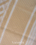 White Lehariya Jamdani Pure Kora Silk Cotton Saree