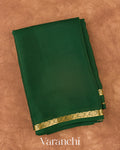 Bottle Green Pure Mysore Crepe Silk Saree
