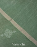 Sage Green Dhakai Jamdhani Pure Muslin Silk Handloom Saree