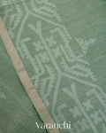 Sage Green Dhakai Jamdhani Pure Muslin Silk Handloom Saree